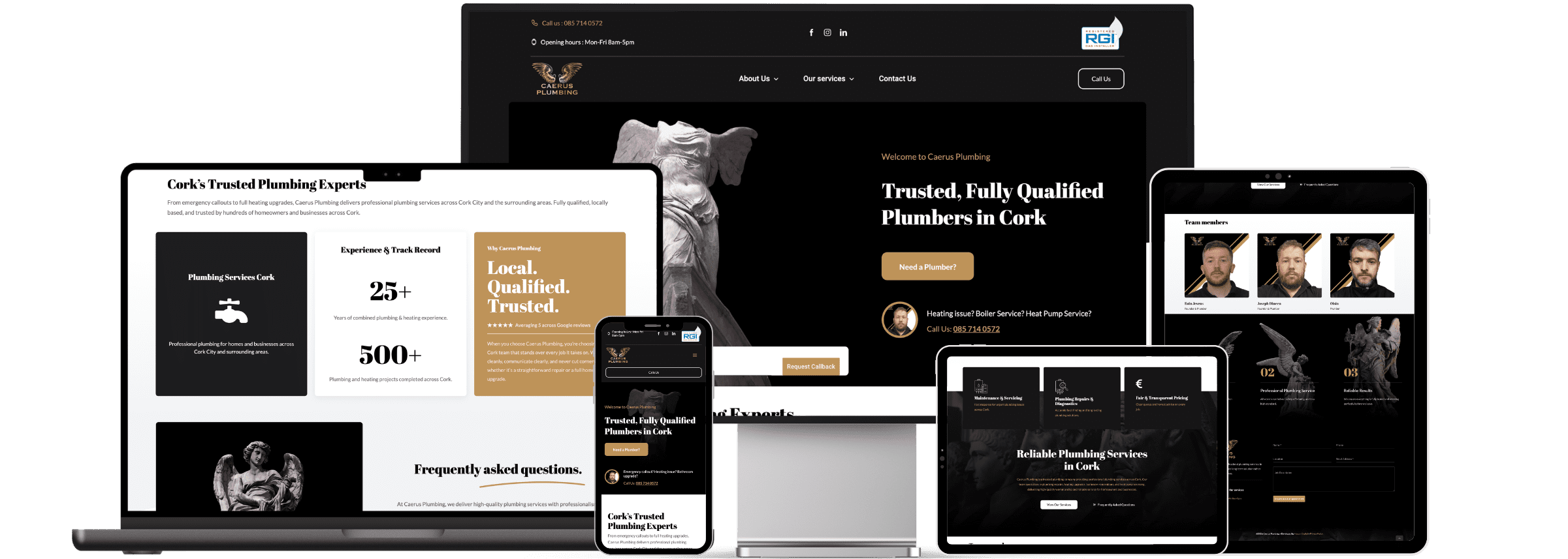 Caerus professional website by Nexum Digital, Cork web design